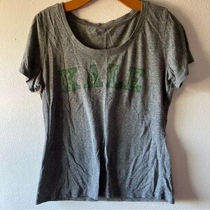 Gray T-Shirt with Green 'KALE' Print